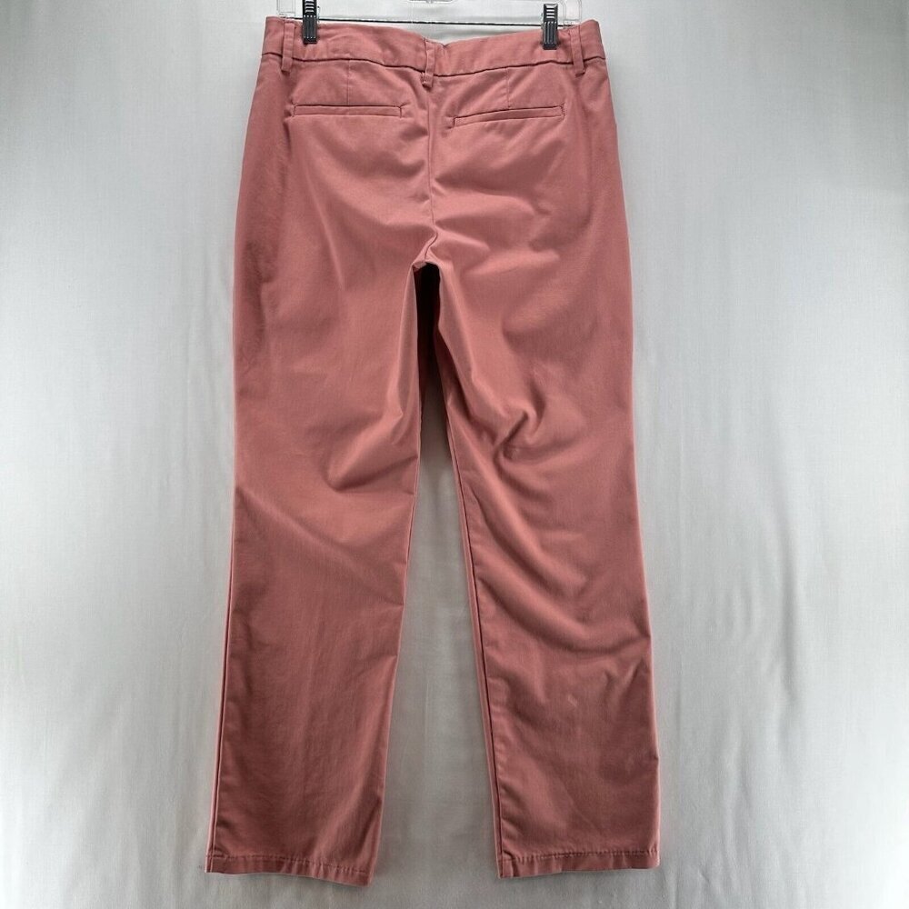 Lee Pants Women's Size 8 Coral High Rise Straight Leg Wrinkle Free Chino Casual - Picture 2 of 12